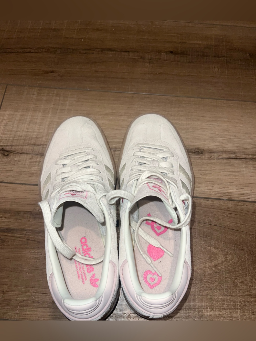 adidas Samba Women's White & Light Pink Gum-Platform Sneaker - Picture 2 of 7